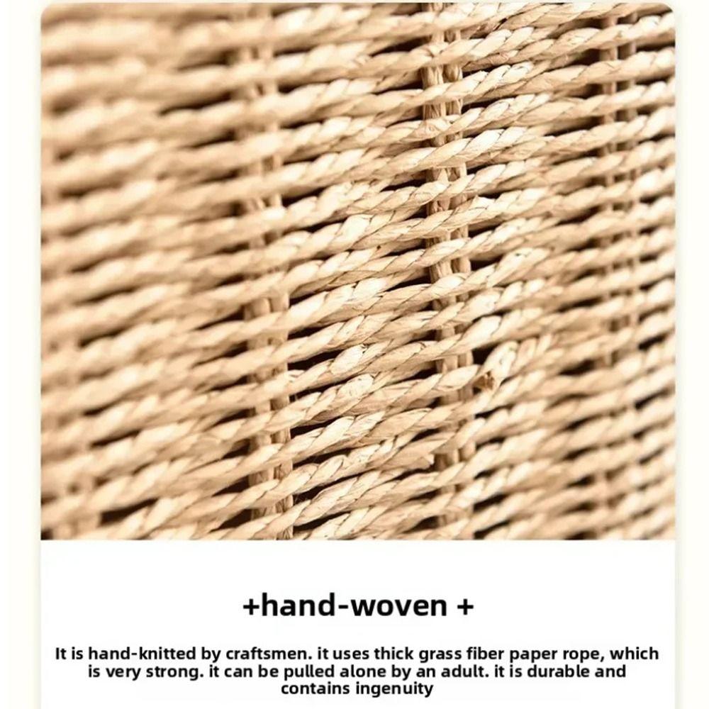 Hand Woven Foldable Storage Box Large Capacity Woven Storage Bin Imitation Rattan Basket Closet