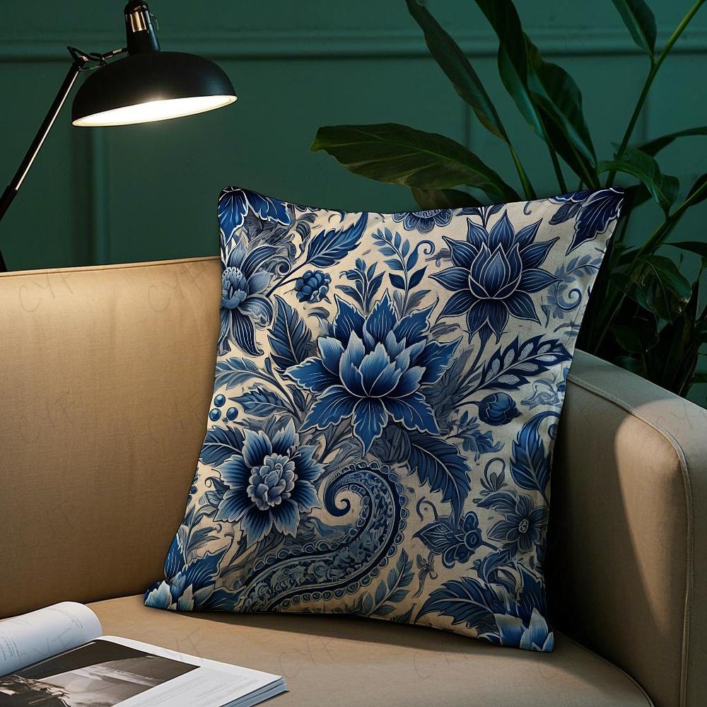 Badik Indonesien Batik Design Kissenbezug Milbenschutz Kissen Unsichtbarer Reißverschluss seidig kurzer Plüsch Sofakissenbezug