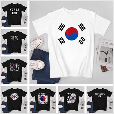 Unisex Tshirt South Korea Flag Cool South Korean Fans T Shirt Unisexs Tee 100 Cotton Xs5xl Oneck Tshirt Fashion Short Sleeve