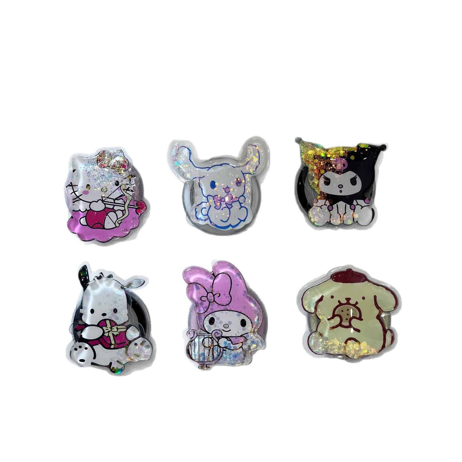 Cartoon Glitter Liquid Magnetic Phone Holder & Foldable Stand Design 4