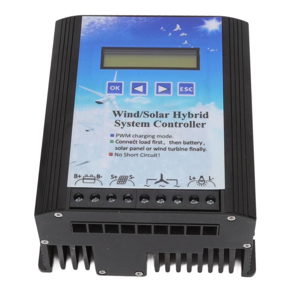 Wind Solar Hybrid Controller 12?24V PWM Charging LCD Display Universal for Off Grid Generation