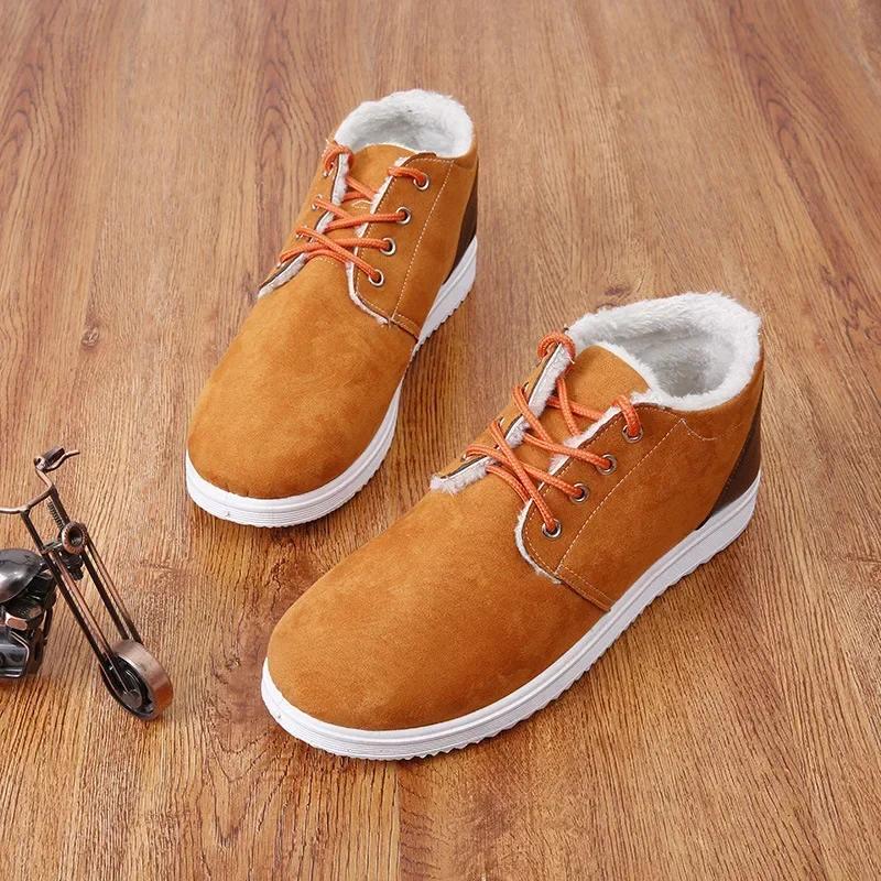 

Модные мужские короткие ботинки, новые ретро-плюшевые теплые удобные рабочие зимние ботинки на толстой подошве, модные спортивные повседневные хлопковые ботинки 2024 39 коричневый