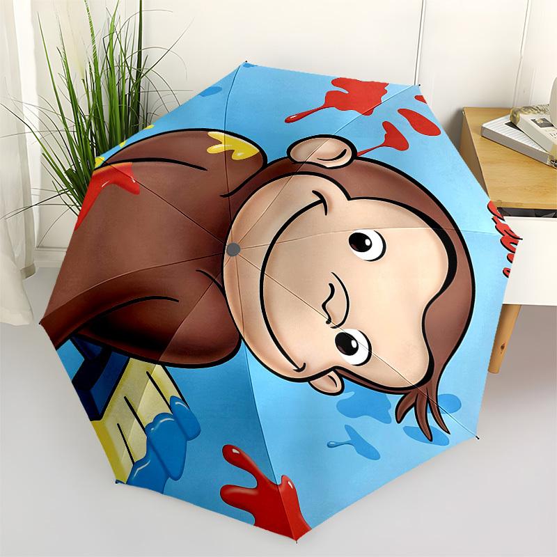 

Curious George, paint Automatic Opening and Closing, 8 rib Structure Portable Umbrella, Suitable for Men and Women in All Seasons Perfect G