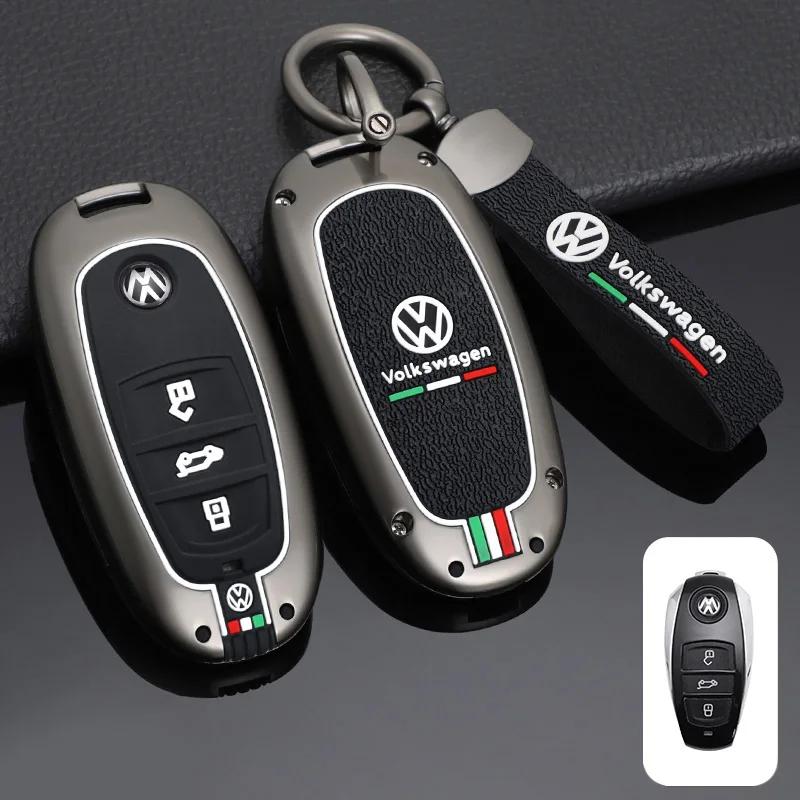 For VW Zinc Alloy Car Smart Key Case Cover Protection Shell For VW Volkswagen Touareg 2017 2018 2019 2020 2021 Auto Keyless Ac