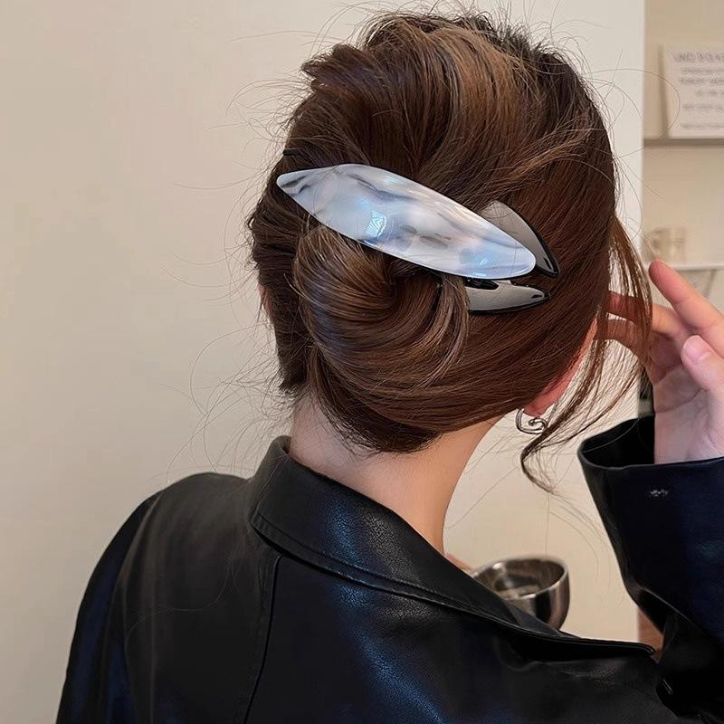 

1 шт. Зажим для волос Уксусная кислота одним словом, женский зажим Ласточкин хвост , заколка для волос, зажим Утиный нос , большой зажим для фиксации волос на затылке