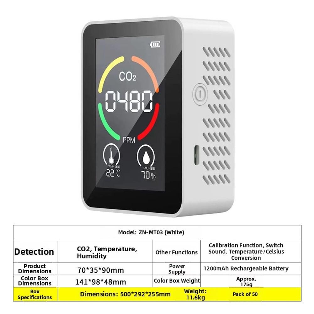 Semiconductor Sensor Carbon Dioxide Detector, Digital Temperature And Humidity Carbon Dioxide Air Quality Detector