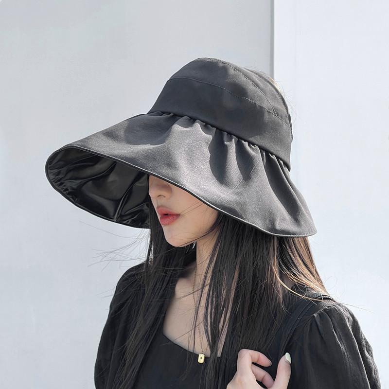 Foldable Adjustable Uv Protection Sun Hat For Women Breathable Wide Brim Summer Cap