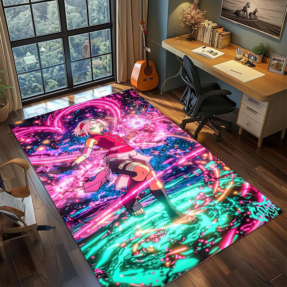 

Sakura Haruno Non Slip Bedroom Functional Floor Mat, Washable Large Area Rug Carpet Gamer Room Home.-TING 60x90cm