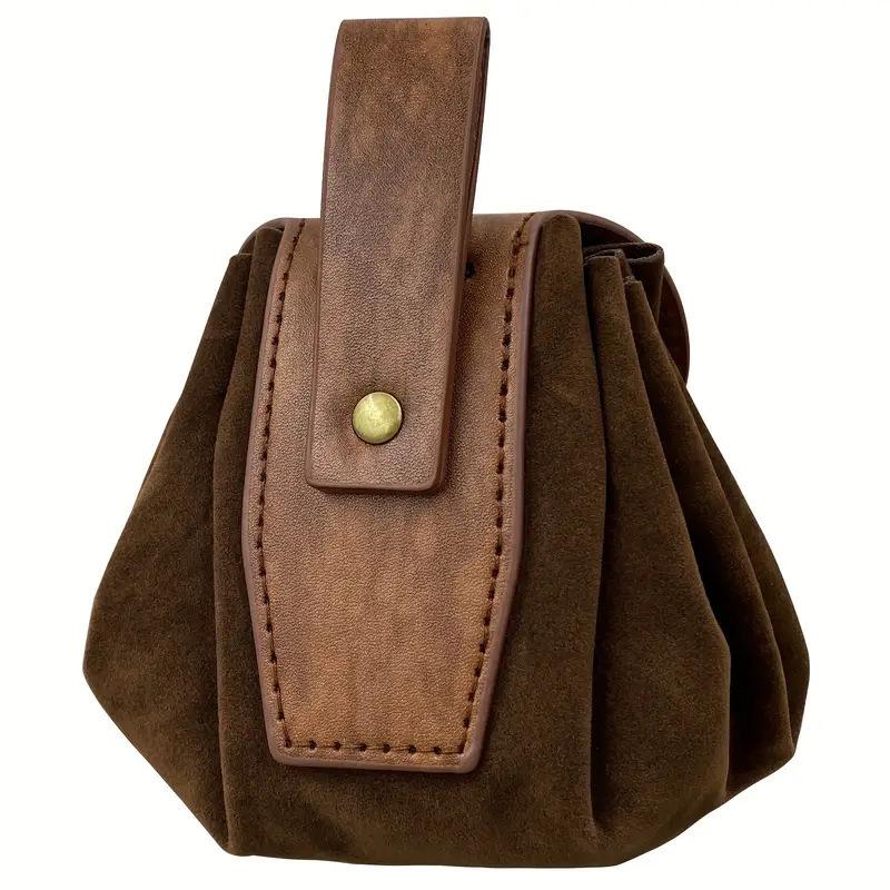 

Steampunk Medieval Punk Style Fanny Packs for Men Pu Leather Coin Purse Hangable Belt Waist Bag Drawstring Hip Belt Bag Cosplay