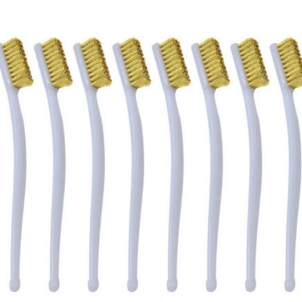 3-Row Copper & Stainless Steel Wire Brush for Rust Removal and Cleaning