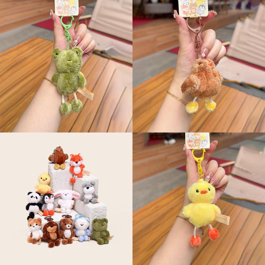 Hase Pinguin Ente Bär Plüsch Mini Tier Schlüsselanhänger Mit Ausziehbaren Füßen Für Taschen Und Schlüssel