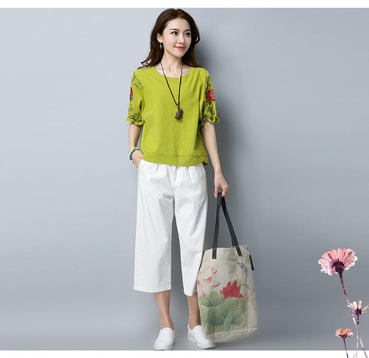 Mărimi Mari M~4XL: Tricou cu mânecă scurtă brodat în stil coreean 2025 pentru femei - Tricou de bază trendy cu efect de slăbire