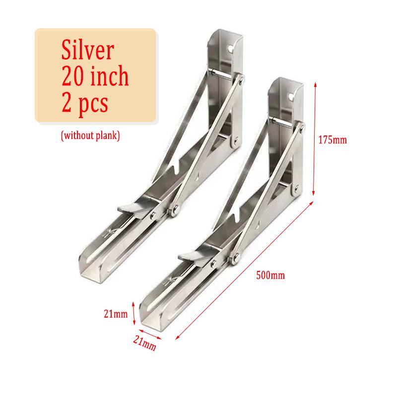 

2 шт. Треугольный складной угловой кронштейн из нержавеющей стали, тяжелая опора, регулируемый настенный кронштейн для полки стола, мебельная фурнитура 20 inch