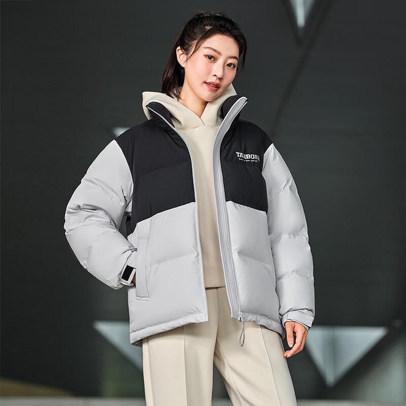 Tanboer Unisex Stand Collar Color Block Thick Down Jacket TD236322