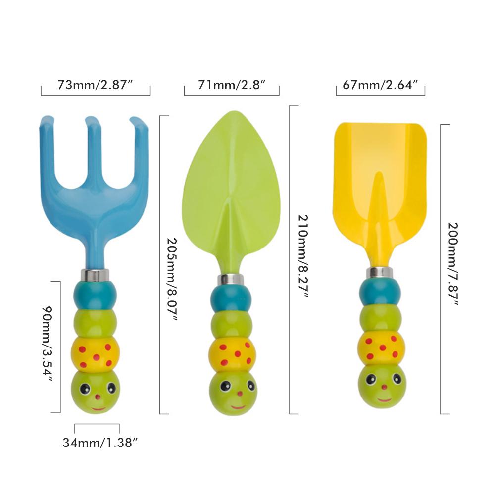 3 Pcs Garden Tool Set Children Gardening Toys Stainless Steel Garden Planting Tool Set for Children Kids Gift