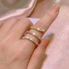 Trendy Exquisite Spiral Wrap Ring for Women Multilayer Sparkly Crystal Zircon Finger Ring Summer Festival Boho Statement Jewelry