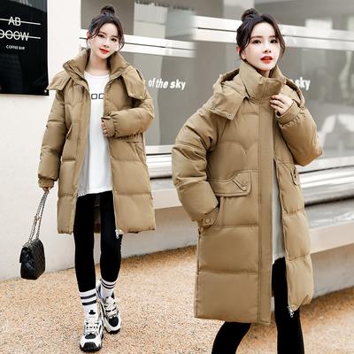 Winter Cotton-padded Jacket Women Long Over-the-knee Loose Large-size Cotton Coat Padded Bread Clothing