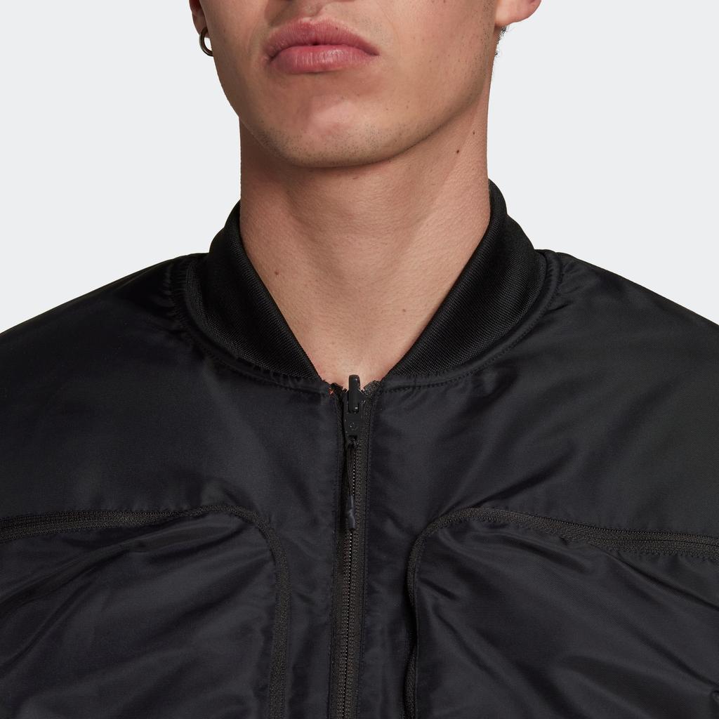 Adidas Originals Trefoil Solid Reversible Baseball Collar Zip Jacket Men Outerwear Black HK2760