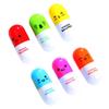 6 Pcs Cute Smiling Face Pill Ball Point Pen Telescopic Vitamin Capsule Ballpen