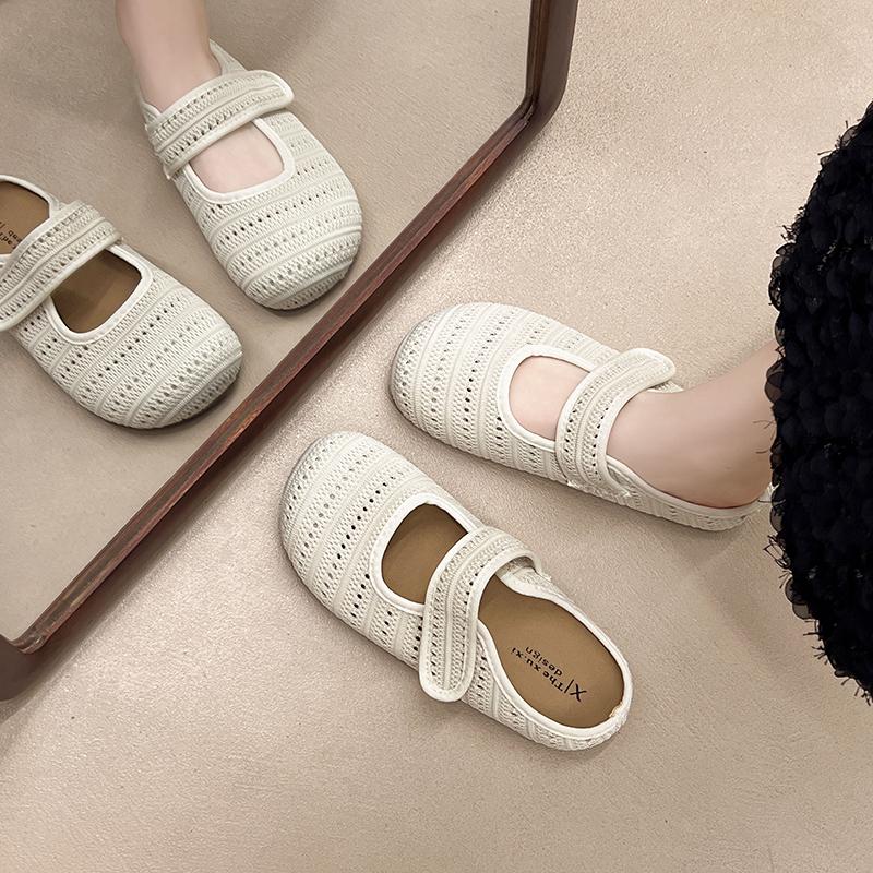 Mode Fad Weben Mesh Ballerinas Damen Hausschuhe Designer Klassische Pantoletten Schuhe Lässige Wandersandalen 2025 Sommer Neu Zapatillas De Mujer