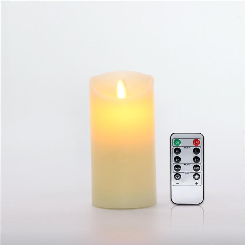 LED-Kerzen ohne Flamme, batteriebetrieben, LED-Säulen, echtes Wachs & beweglicher Docht, flackernde Kerze mit Fernbedienung