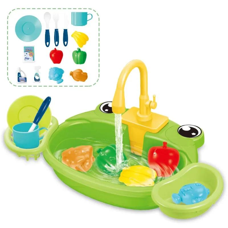 Non-Toxic Children'S Play Kitchen Toys Water Pretend Play House Kids Can Drain Wash Basin Sink Kids Kitchen Set Toy For Children Gifts