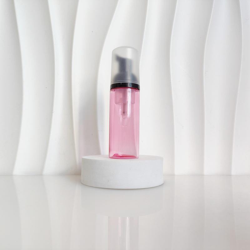 60ml Red Translucent Mousse Dispenser: Cosmetic Brush Foam Bottle for Face Wash and Travel Use