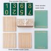 Desktop Perpetual Calendar Wooden Block Retro Calendar for Livingroom Office Shop Bar Desk Decor Week Month Day Display (Green cactus)