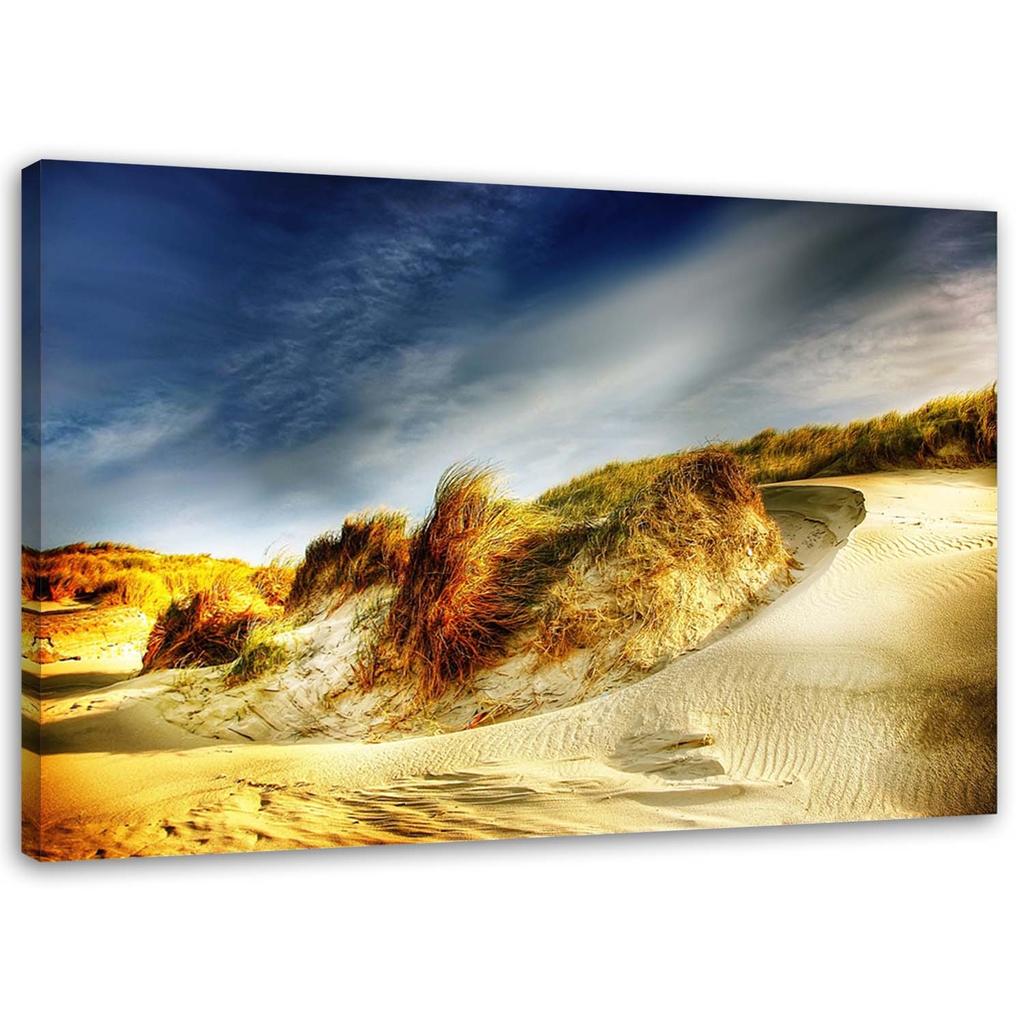 Canvas print, Dunes beach sky clouds