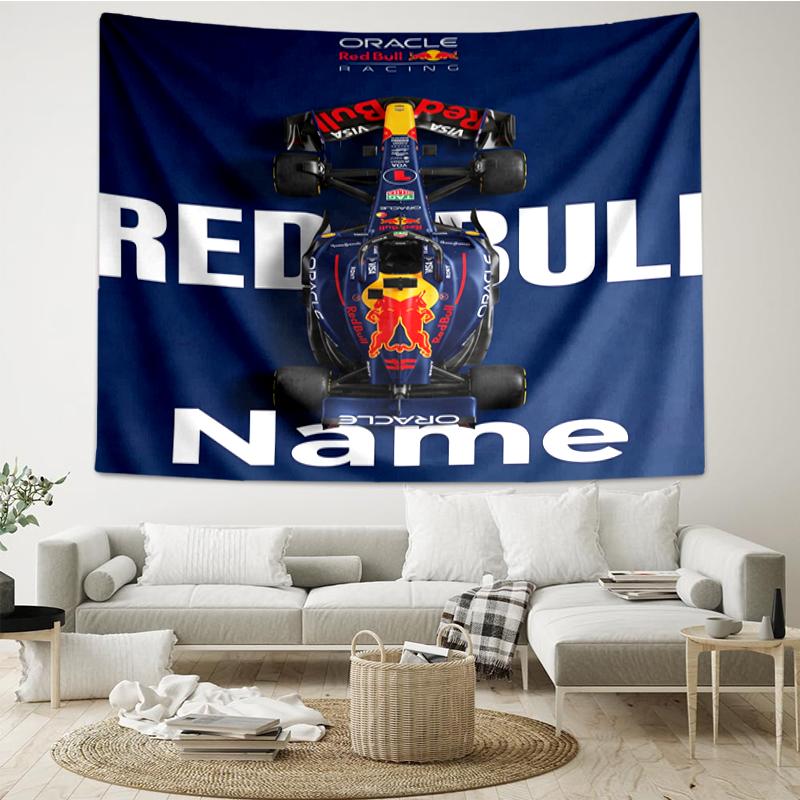 Custom Name Racing Print Tapestry, Backdrop, Easy Setup, Ideal for Bedroom, Office & Living Room, with Aesthetic Wall Hanging Decor.