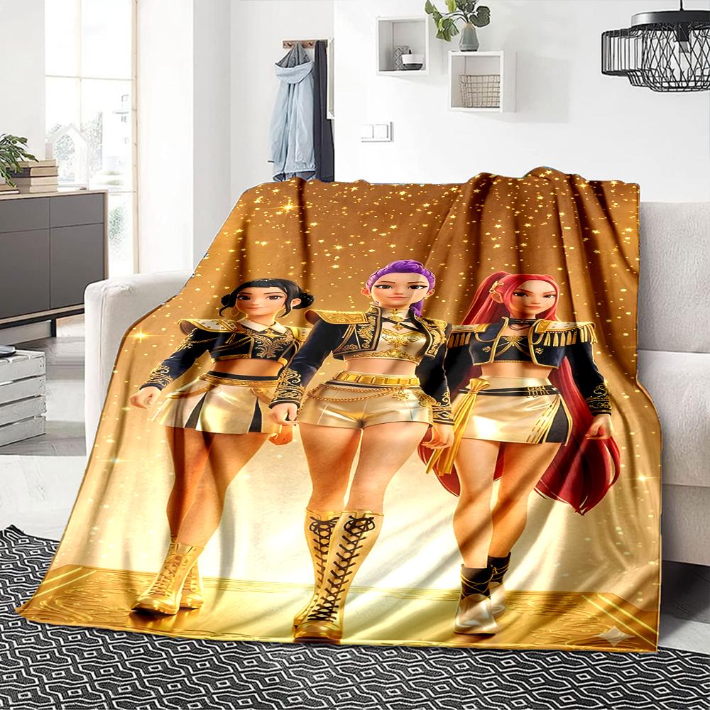 Golden Glamour Sisters Blanket Soft Throw Blanket For Home Bedroom Bed Sofa Travel Office Solid Christmas Blanket
