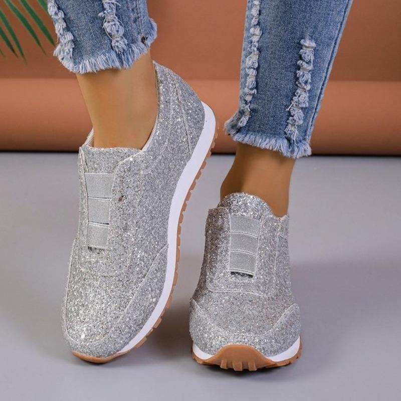 High Quality Ladies Shoes Plus Size Women's Vulcanize Shoes Fashion Sequins Outdoor Slip-Resistant Outdoor Casual Shoes