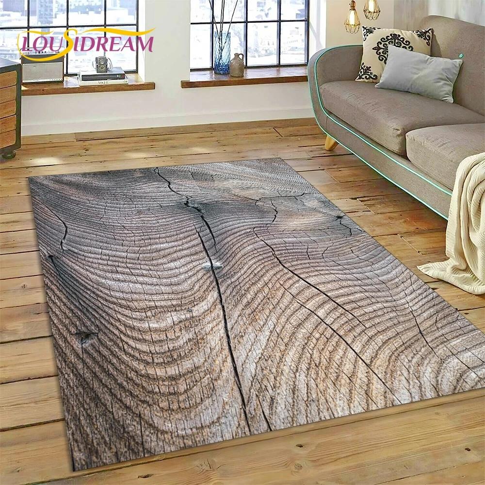 Color 3D Wood Grain Lines Rug Carpet for Living Room Bedroom Home Decor,Floor Mat Non-slip Decoration for Sofa Doormat Kid Gift