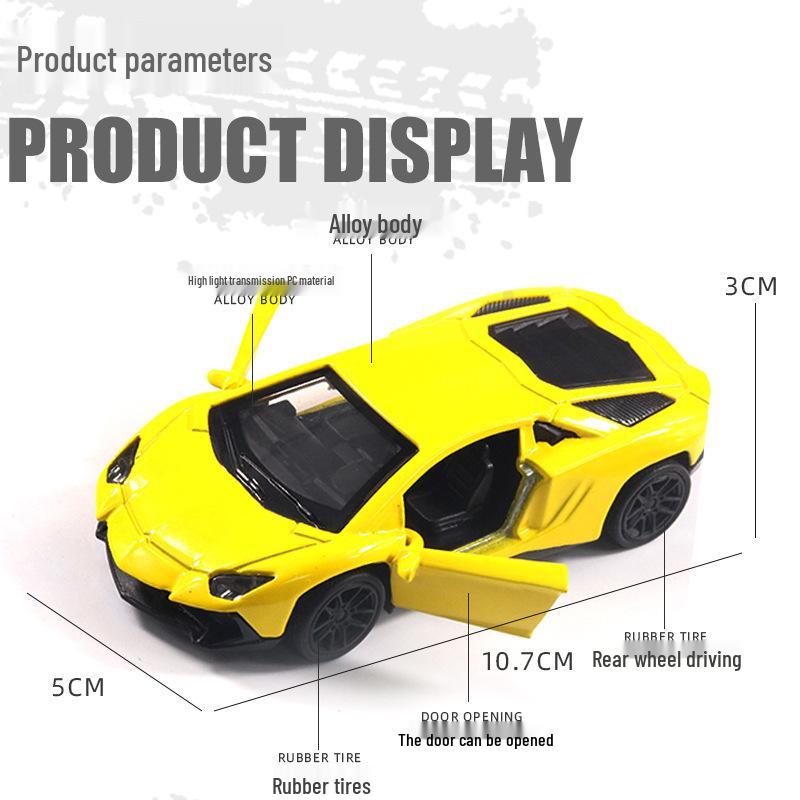 1:43 Alloy Pull-Back Sports Car Toy Figurine for Kids - Claw Machine Gashapon Gift.