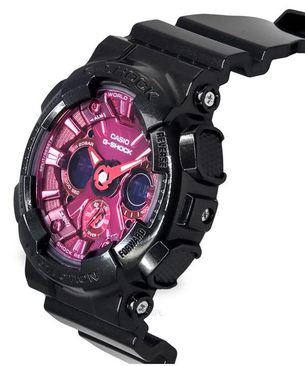 Casio G-Shock Analog-Digital-Harzarmband Burgunder Zifferblatt Quarz GMA-S120RB-1A 200M Damenuhr