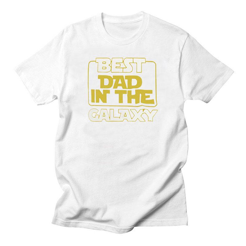Best Dad In The Galaxy T-shirt Stylish Casual Harajuku O-Neck Graphic Summer Vintage Short Sleeve 100% Cotton Versatile Tops