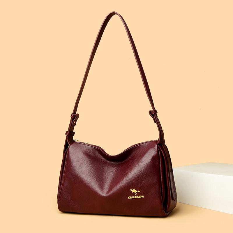 Fashionable Soft Leather Shoulder Bag Soft Shoulder Crossbody Bag for Daily Commute Work Weekend Outings and Ladies' Holiday Gifts