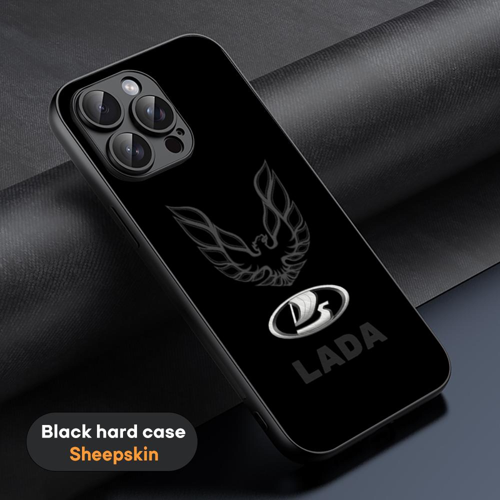 Cool Car L-la-Da Fashion Logo Design Phone Case For iPhone 16 15 14 13 12 11 Plus Pro Max Limited Black Hard Case Sheepskin