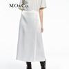 MO&Co. 2024 Spring Acetate Slit Lace High-Waist Midi Skirt