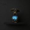 Resin Dragon Sculpture Statue with Ball, Dark Style Figurine, USB Powered Desktop Ball Lamp Ornaments, Fantasy Gift for Men & Lovers Mythical Creature