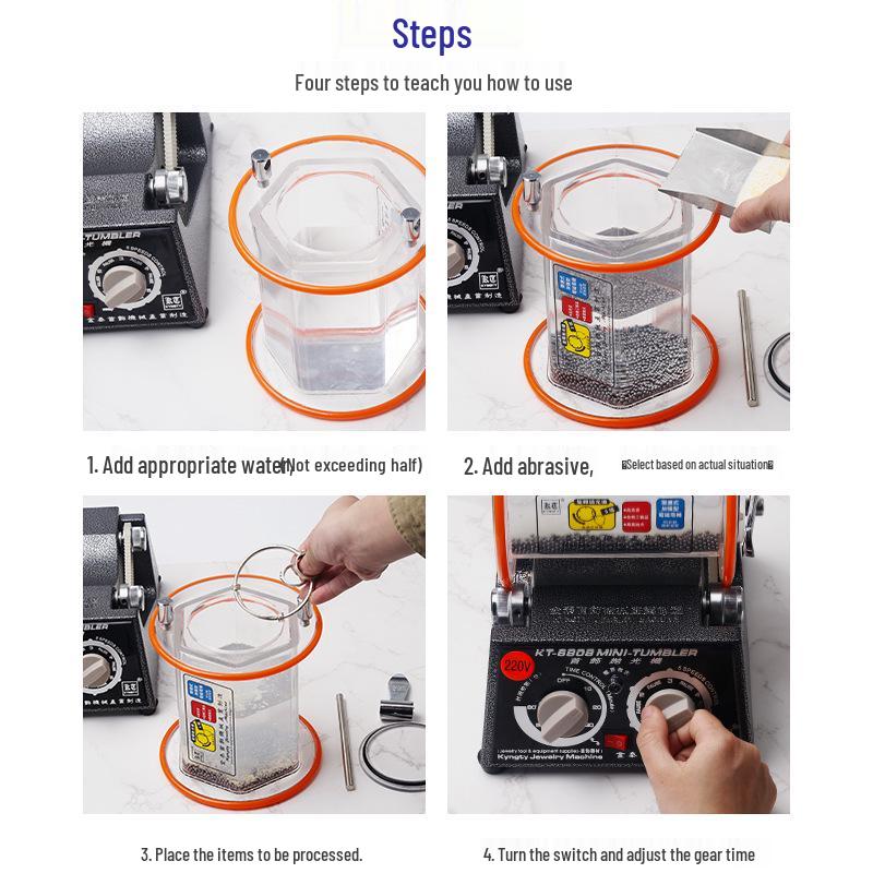 Gold & Silver Jewelry Polisher - Small Tumbler for Coins, Wenwan Walnuts & More