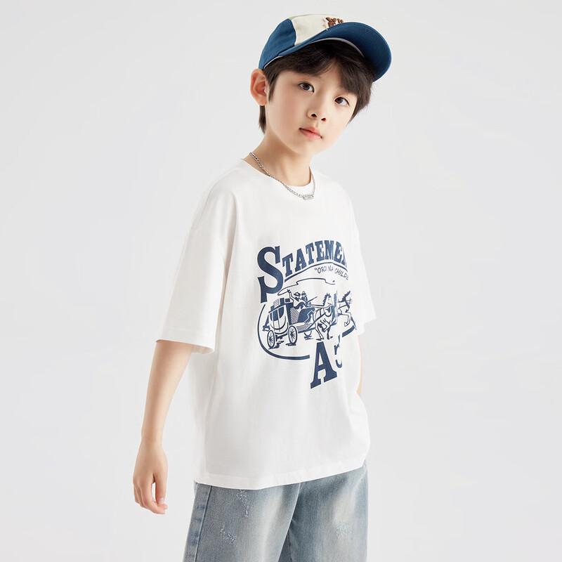 Jungen Reines Baumwoll Rundhals Kurzarm Kühlendes T-Shirt