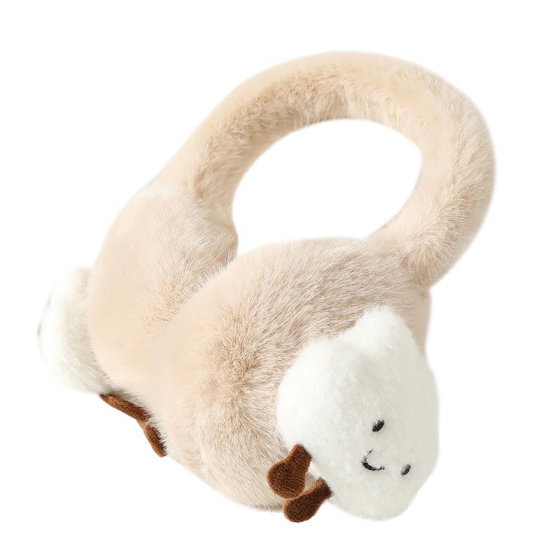 Winter Foldable Plush Cartoon Cloud Earmuffs - Outdoor Cycling Warm Ear Covers for Students