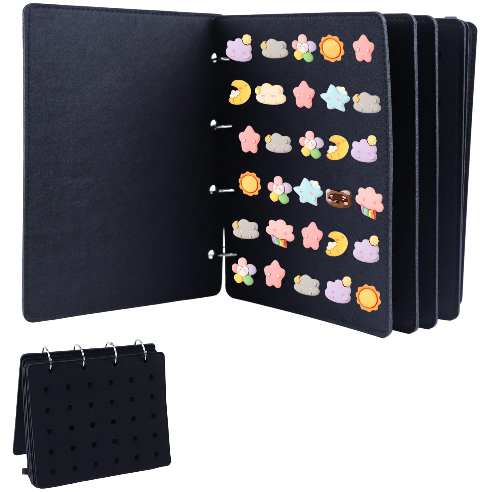 Pin Display Holder,Enamel Pin Display Pages Pin Carrying Case,Page-flip Brooch Pins Collection Storage Organizer Case,Display Stand for Store чёрный