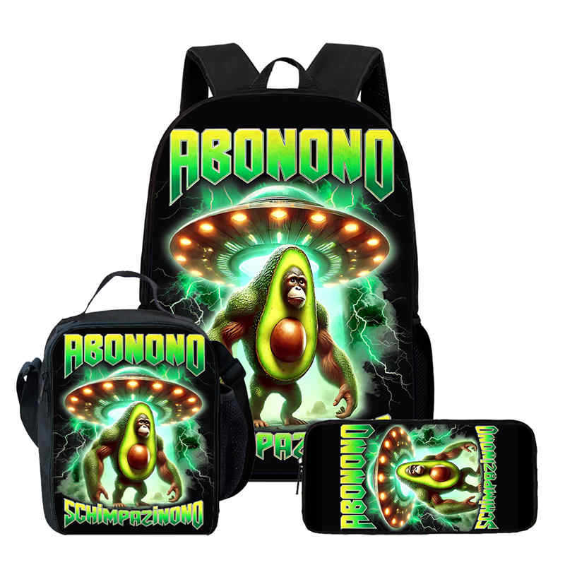 Wooden Stick Man Brain Rot Schoolbag High Definition Printing Leisure Cross Border Light Backpack