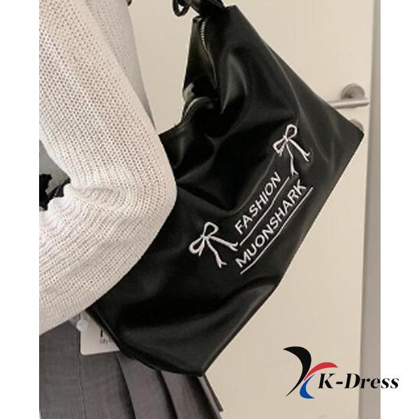 Shirring Scrunchie Ribbon Midi Big Square Leather Shoulder Bag and Crossbody Bag (4 Colors)