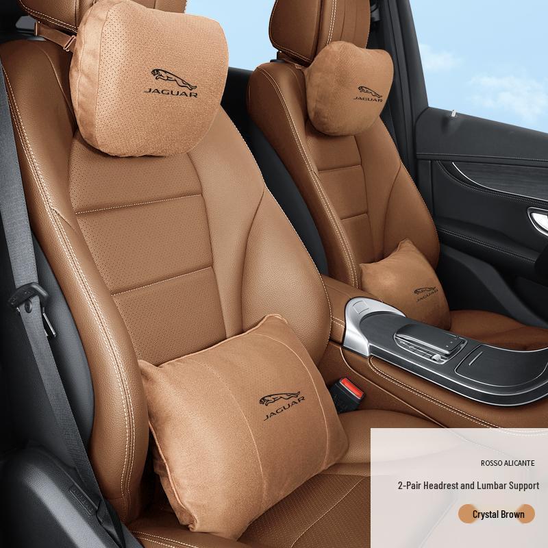 Atmungsaktive Nackenstützen-Kopfstützen aus Wildleder für Jaguar XEL/XFL/F-PACE Autositze