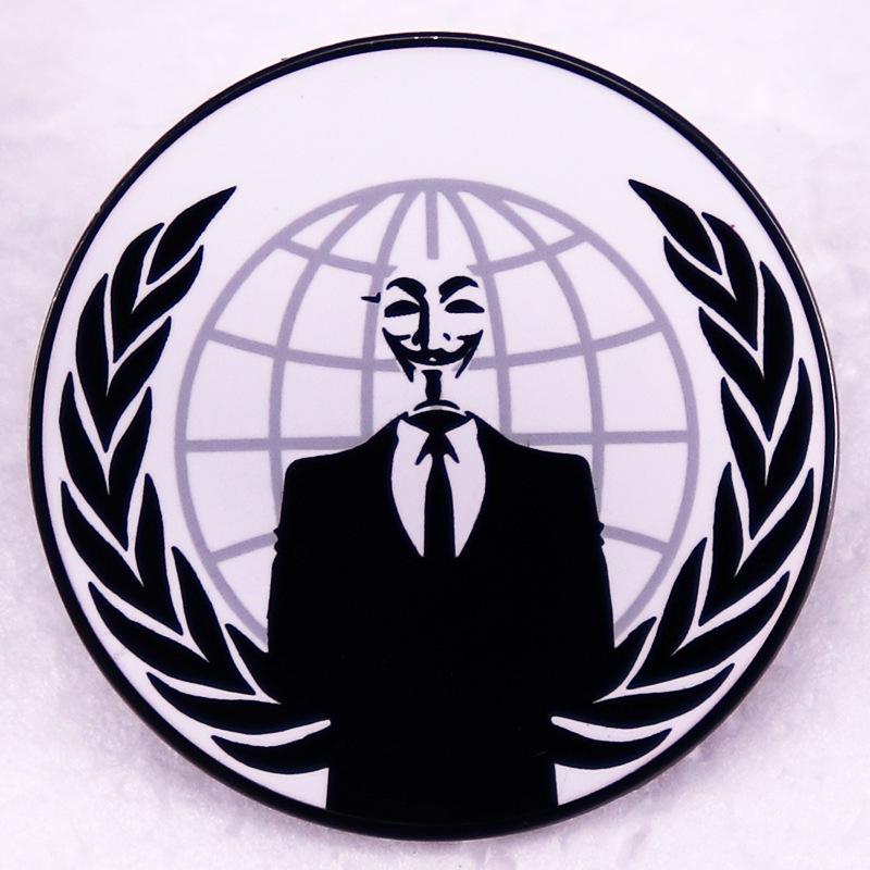 Anonymous Hacker Group Emblem Brooch