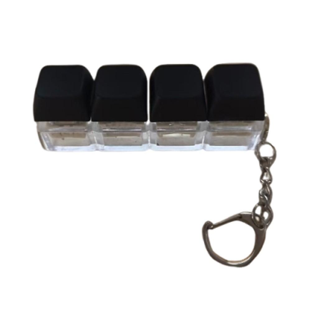 New Diy Keycaps Keyboard Fidget Toys with Keychain Stress Relief Keyboard Keychain Finger Button 4-button Shaft Tester Adults