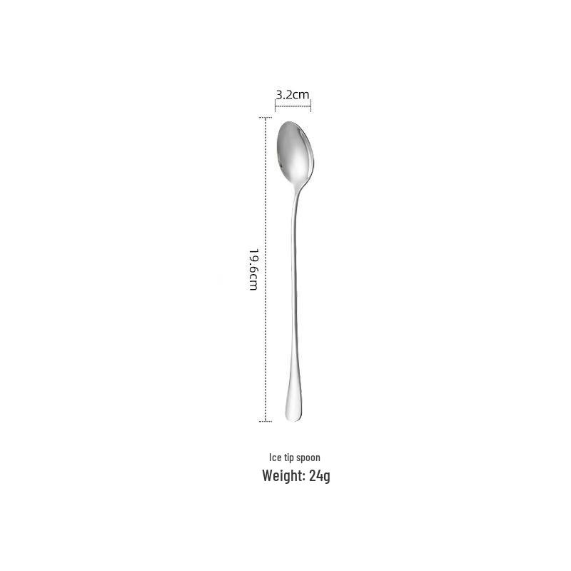Stainless Steel Long Handle Mixing Spoon for Coffee, Desserts, Condiments, Iced Tea, Ice Cream, and Smoothies